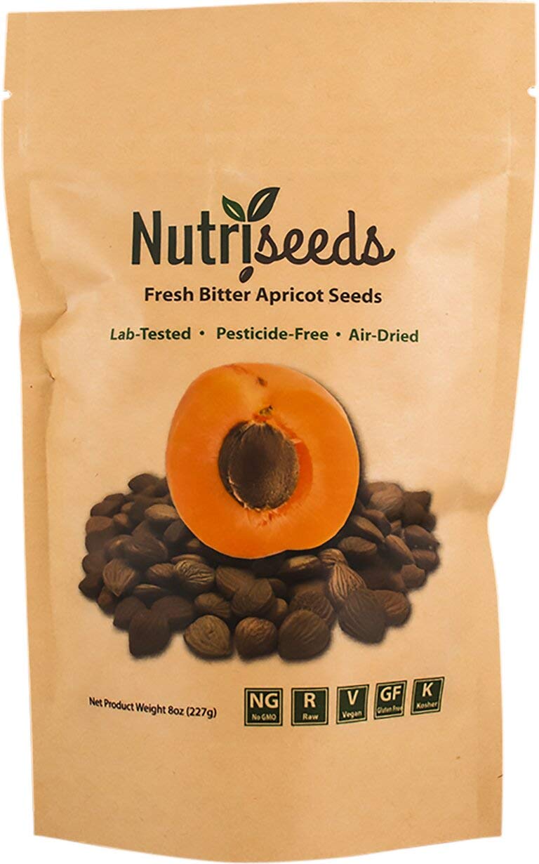 Nutriseeds Bitter Apricot Seeds | California Grown | Certified Pesticide and Herbicide Free | (1/2LB) 8oz roughly 375 Kernels | Best Source of Natural Vitamin B17